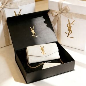 <AUTHENTIC>Saint Laurent Envelope Wallet White